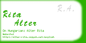 rita alter business card